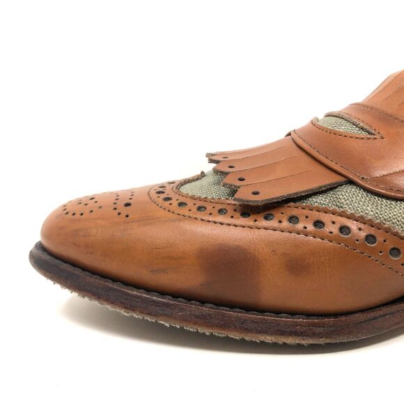 Allen Edmonds Wakefield Loafers Mens Size 9 D VTG Linen Leather Kiltie Classics - Picture 10 of 15